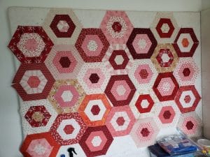 Quilts For Sale/ Quilt for Sale/ Quilt for Sale Handmade Cascading Hexagon Quilts/ Custom Made Quilts/ Quilts For Sale