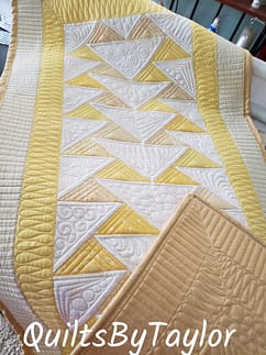Quilts For Sale/ Quilt for Sale/ Quilt for Sale Handmade Unique handmade table runner Quilted batik table décor Yellow and cream table topper Heirloom quilted table accent Custom quilted home décor piece