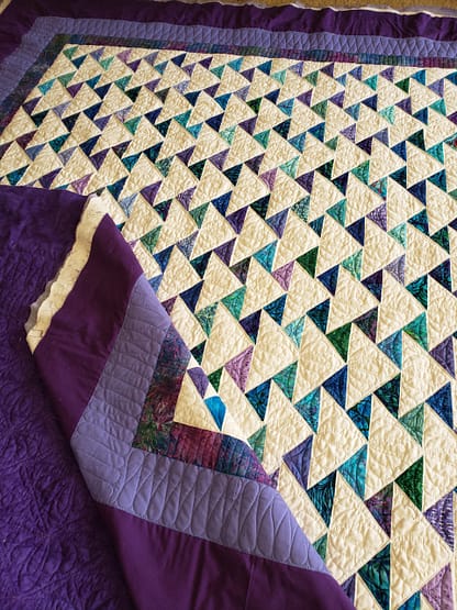 Quilts For Sale/ Quilt for Sale/ Quilt for Sale Handmade Migrating Geese, beautiful Purple tones with Cream