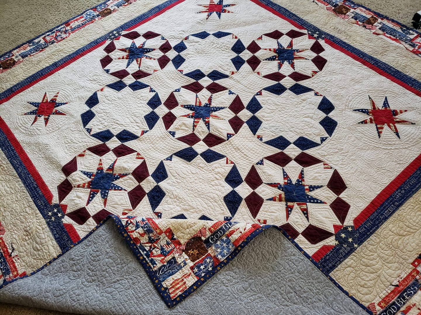 Quilts For Sale/ Quilt for Sale/ Quilt for Sale Handmade Quilts for Sale/ Handmade Patriotic Quilt – Heirloom Quality, Ready to Ship