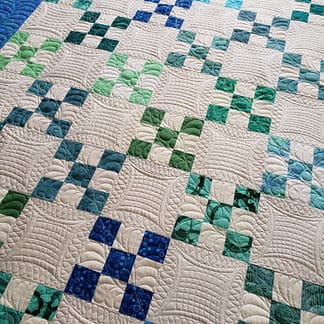 handmade quilts for sale, cotton quilts, custom made quilts, Irish Chain quilt, sustainable quilts