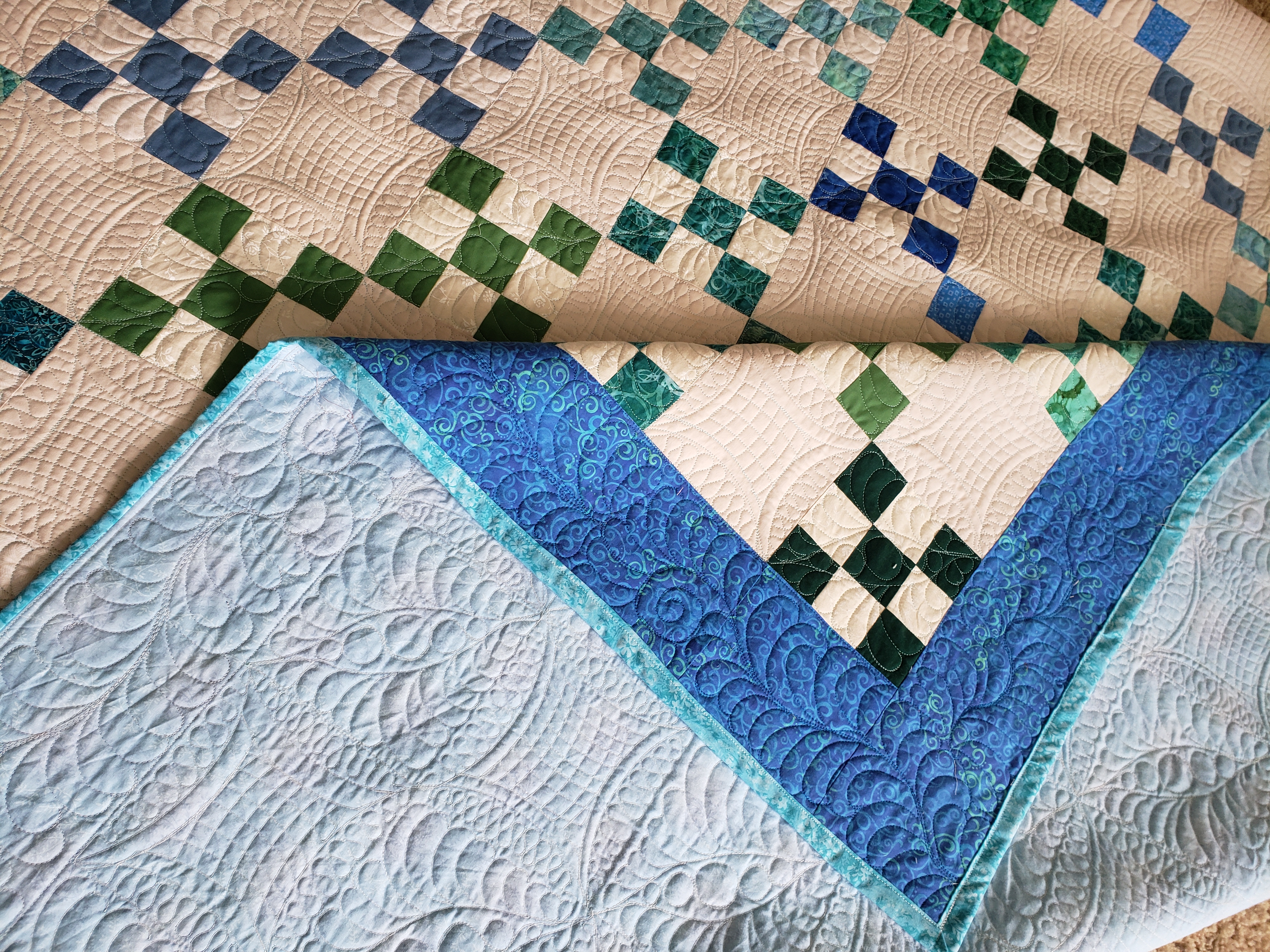 Quilts For Sale/ Quilt for Sale/ Quilt for Sale Handmade Quilts for sale/ Made To Order Quilts/ Custom Made Quilts/handmade Irish Chain queen quilt
