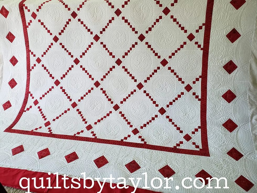 Quilts For Sale/ Quilt for Sale/ Quilt for Sale Handmade Custom Made Irish chain quilt/ handmade quilts online/ King Size Cotton Quilts