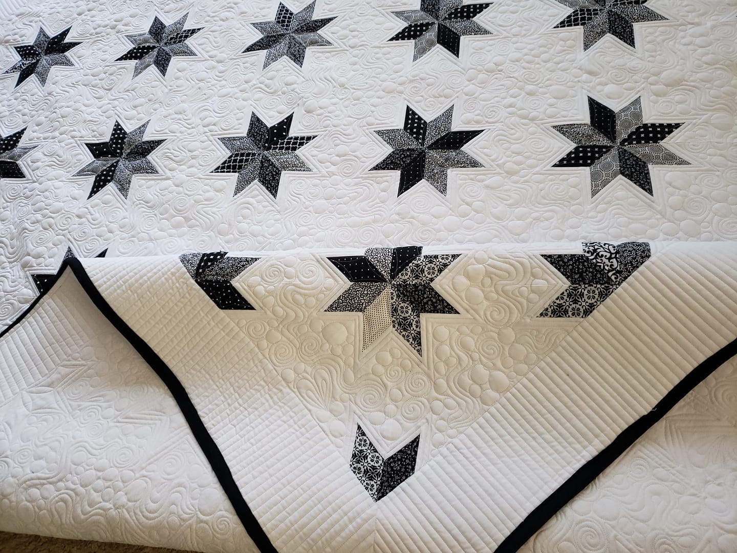 Quilts For Sale/ Quilt for Sale/ Quilt for Sale Handmade Quilts For Sale / Hunters Star/ Custom Quilted/ Ready To Ship/ 86 X 98 - Image 11