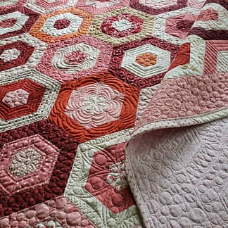 Quilts for sale/ Hexagon Quilt/ Made To Order Quilt
