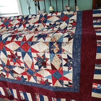 Quilts for sale/ Beautiful Patriotic Star Quilt/ Made In the USA