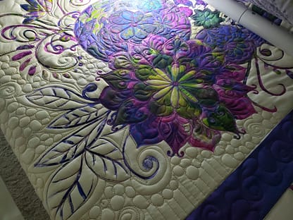 Quilts For Sale/ Quilt for Sale/ Quilt for Sale Handmade Quilt For Sale/ Beautiful Floral Quilt/ Quilts By Taylor/ Finished Quilt, 65 X 71 - Image 7