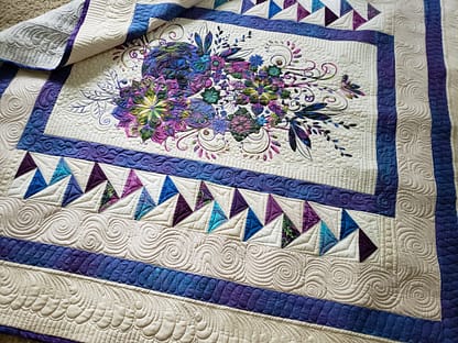 Quilts For Sale/ Quilt for Sale/ Quilt for Sale Handmade Quilt For Sale/ Beautiful Floral Quilt/ Quilts By Taylor/ Finished Quilt, 65 X 71 - Image 2
