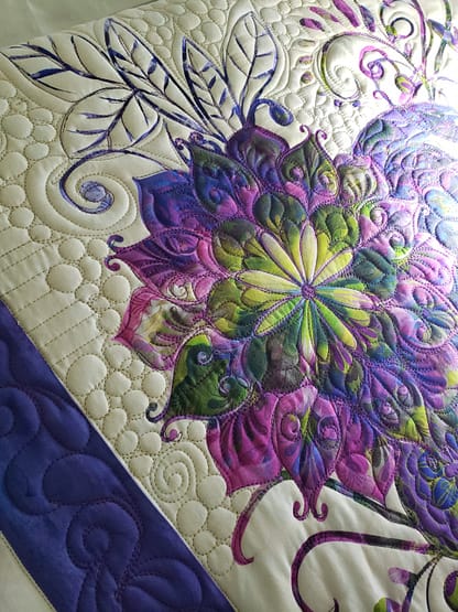 Quilts For Sale/ Quilt for Sale/ Quilt for Sale Handmade Quilt For Sale/ Beautiful Floral Quilt/ Quilts By Taylor/ Finished Quilt, 65 X 71 - Image 5