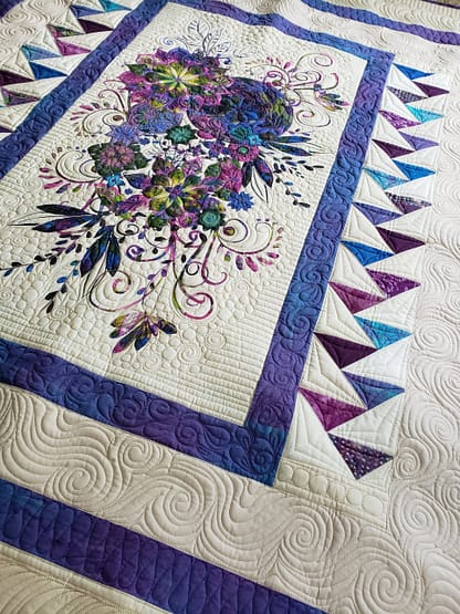 Quilts For Sale/ Quilt for Sale/ Quilt for Sale Handmade Quilt For Sale/ Beautiful Floral Quilt/ Quilts By Taylor/ Finished Quilt, 65 X 71 - Image 4