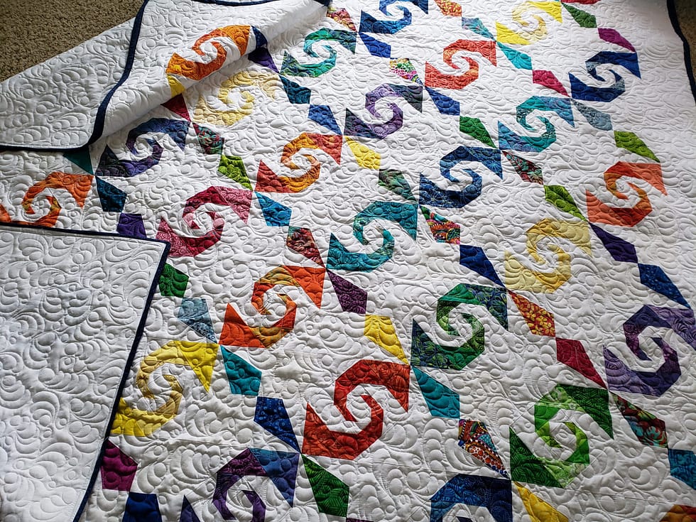 Quilts For Sale/ Quilt for Sale/ Quilt for Sale Handmade Snails Trail Quilt/ Finished Quilt Ready to Ship/ custom made quilts
