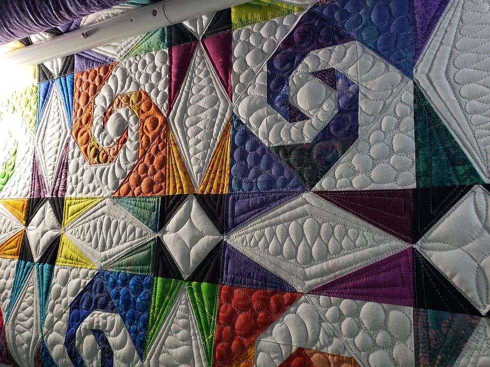 Quilts For Sale/ Quilt for Sale/ Quilt for Sale Handmade Quilts for Sale/ custom made quilts/ Storm at Sea quilt in Rainbow colors