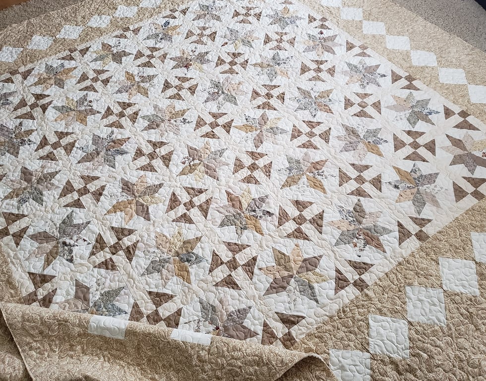 Handmade Quilts vs Store-Bought Bedding/ Lemoyne Star Quilt variation/ Substainable Bedding